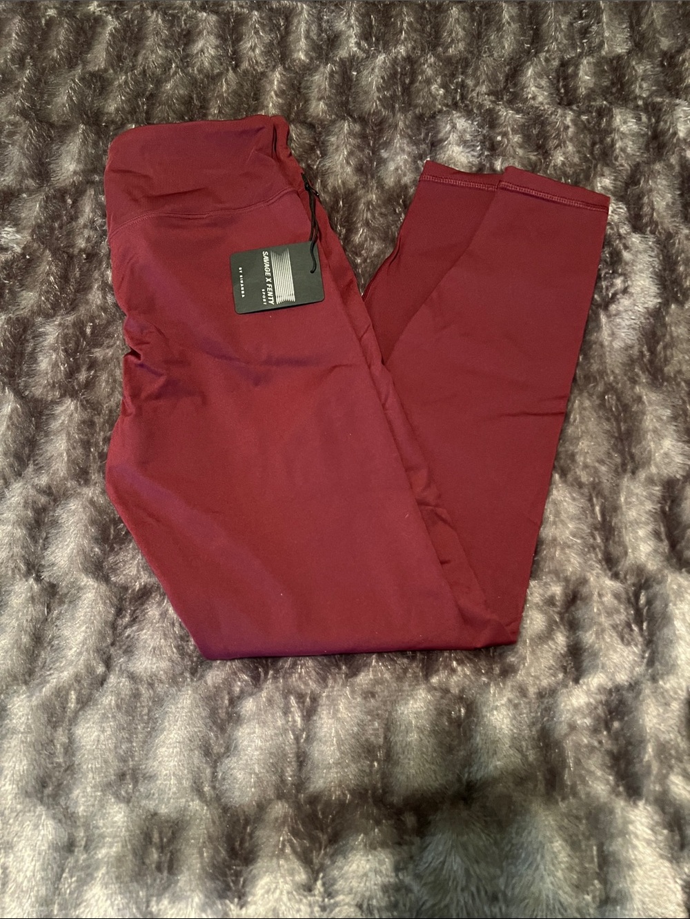 Savage X Fenty Women’s  Burgundy High Waist Leggings, Medium